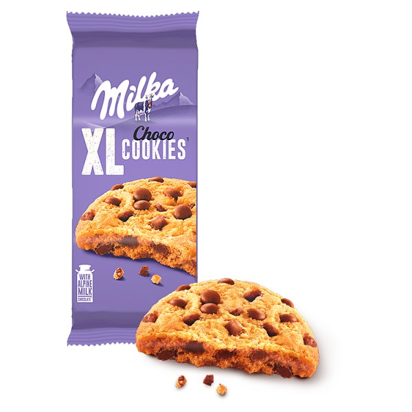 Milka XL Cookies Choco Ciastka z kawałkami czekolady mlecznej 184 g