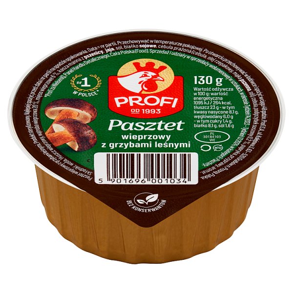 Profi Pasztet wieprzowy z grzybami leśnymi 130 g