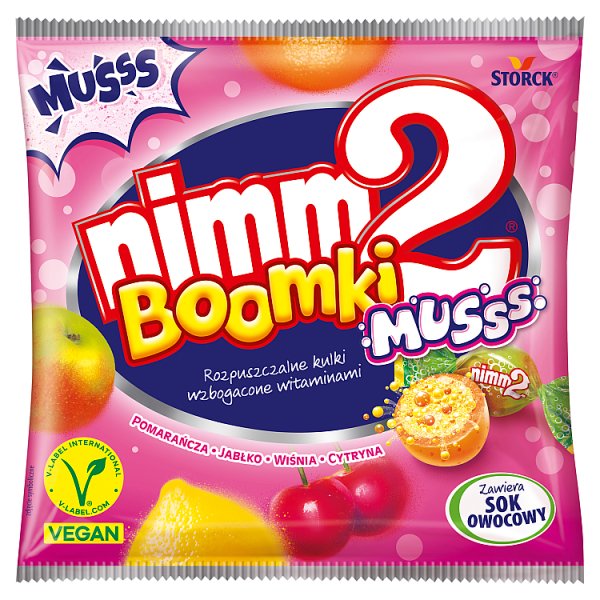 nimm2 Boomki Musss Rozpuszczalne kulki wzbogacone witaminami 90 g (18 sztuk)