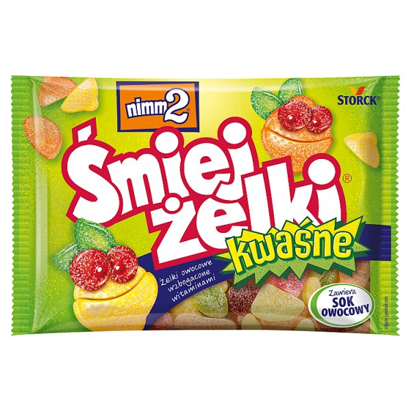 nimm2 Śmiejżelki kwaśne Żelki owocowe wzbogacone witaminami 100 g