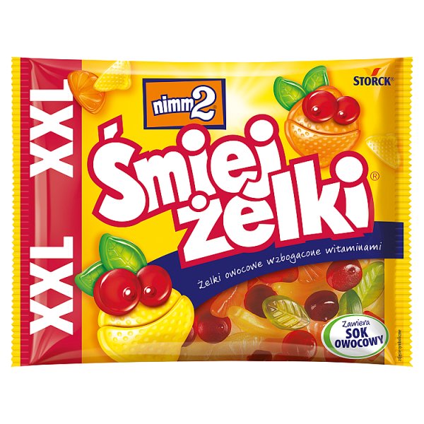 nimm2 Śmiejżelki XXL Żelki owocowe wzbogacone witaminami 180 g
