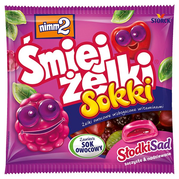 nimm2 Śmiejżelki Sokki Żelki owocowe wzbogacone witaminami słodki sad 90 g