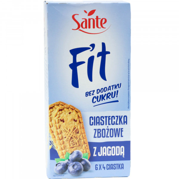 Ciastka Sante Fit bez cukru zbożowe z jagodą