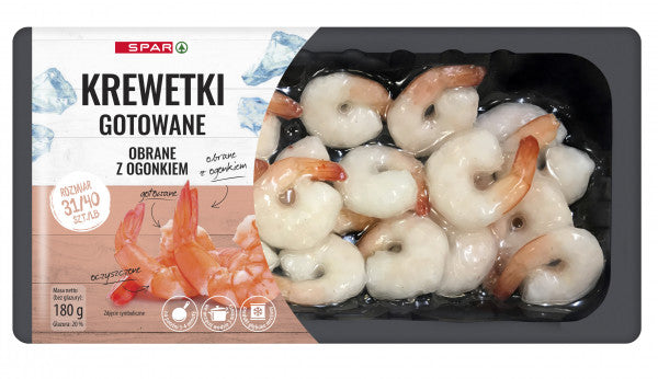 Spar krewetki gotowane obrane z ogonkiem