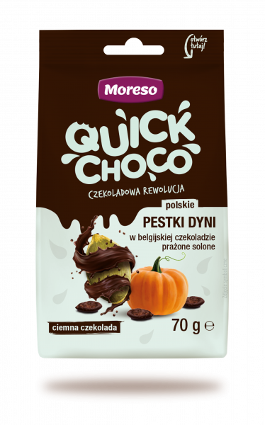 Pestki moreso dyni prażone solone w ciemnej czekoladzie