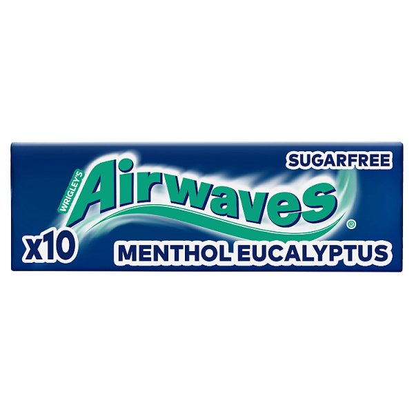 Airwaves Menthol & Eucalyptus Bezcukrowa guma do żucia 14 g (10 sztuk)