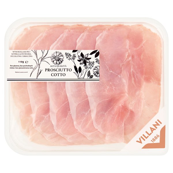 Salumi Villani Prosciutto Cotto Alta Qualita Wysokiej jakości szynka gotowana 110 g