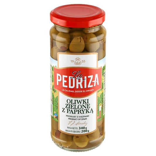 La Pedriza Oliwki zielone z papryką 340 g