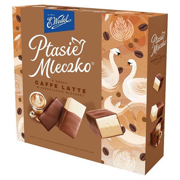 E. Wedel Ptasie mleczko o smaku caffe latte w czekoladzie mlecznej 340 g