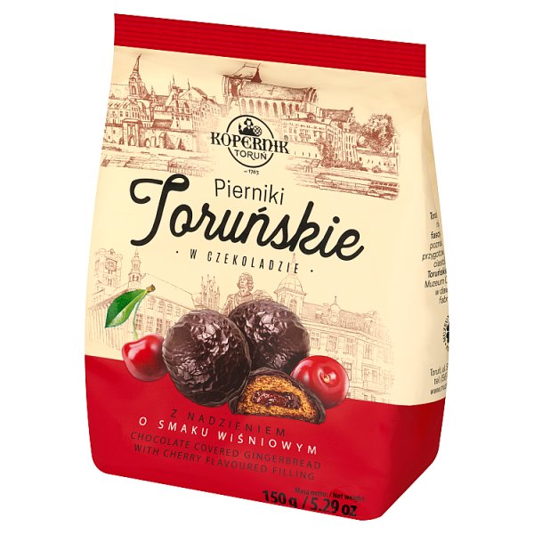 Kopernik Pierniki toruńskie w czekoladzie z nadzieniem o smaku wiśniowym 150 g