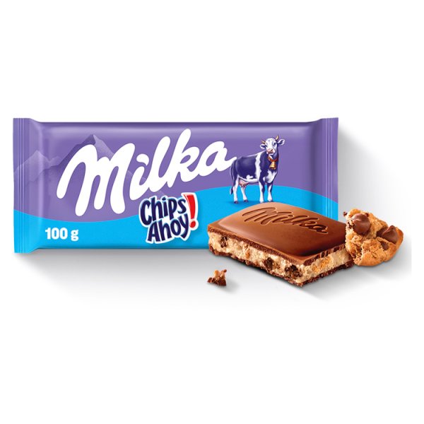 Milka Czekolada mleczna z nadzieniem mlecznym pokruszone kawałki herbatników z czekoladą 100 g