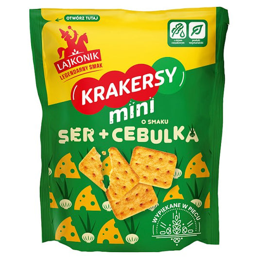 Lajkonik Krakers mini o smaku ser+cebulka 100 g