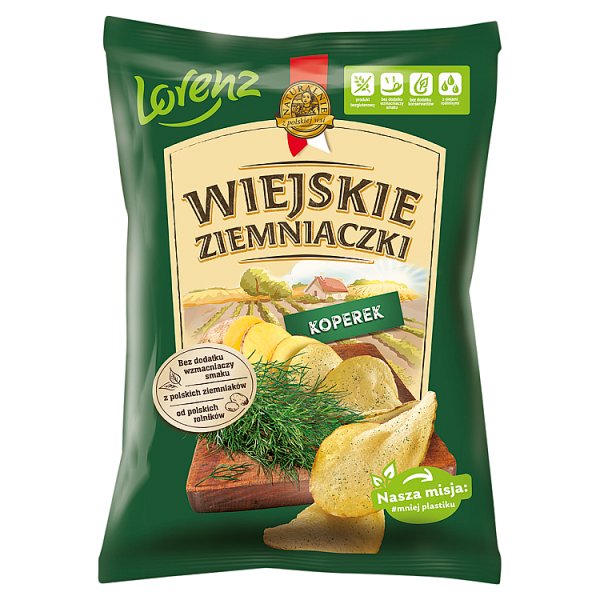 Wiejskie ziemniaczki Chipsy ziemniaczane koperek 130 g
