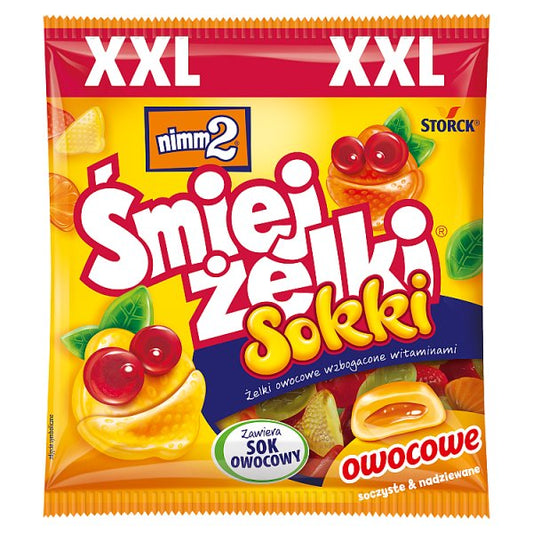 nimm2 Śmiejżelki XXL Sokki Żelki owocowe wzbogacone witaminami 165 g