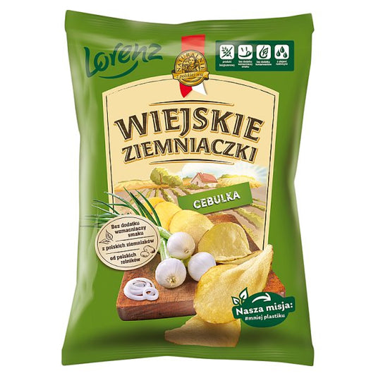 Wiejskie Ziemniaczki Chipsy ziemniaczane cebulka 130 g