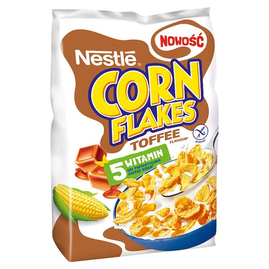 Nestlé Corn Flakes Chrupiące płatki kukurydziane smak toffi 450 g
