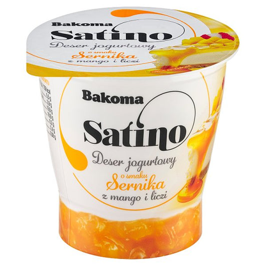 Bakoma Satino Deser jogurtowy o smaku sernika z mango i liczi 145 g