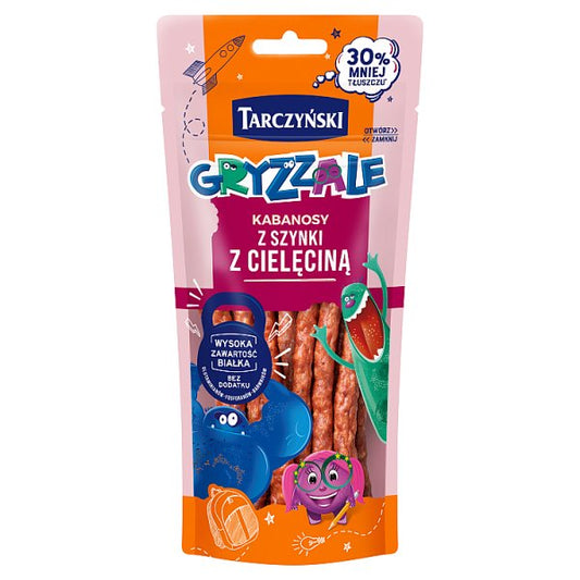 Tarczyński Gryzzale Kabanosy z szynki z cielęciną 90 g