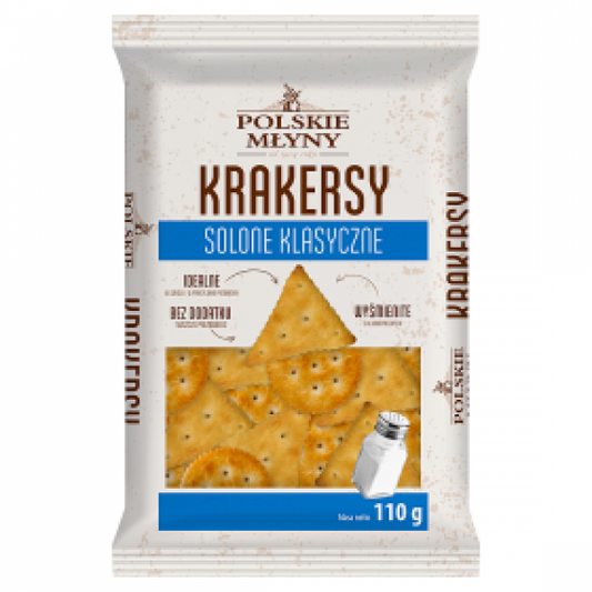 Krakersy polskie młyny solone klasyczne 110g
