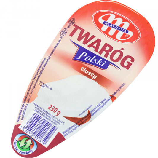 Mlekovita Twaróg Polski tłusty klinek 230g