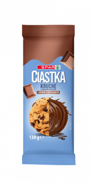 Ciastka Spar kruche z kawałkami czekolady i krem czekoladowy