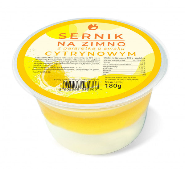Sernik na zimno Lavica Food z galaretką cytrynową