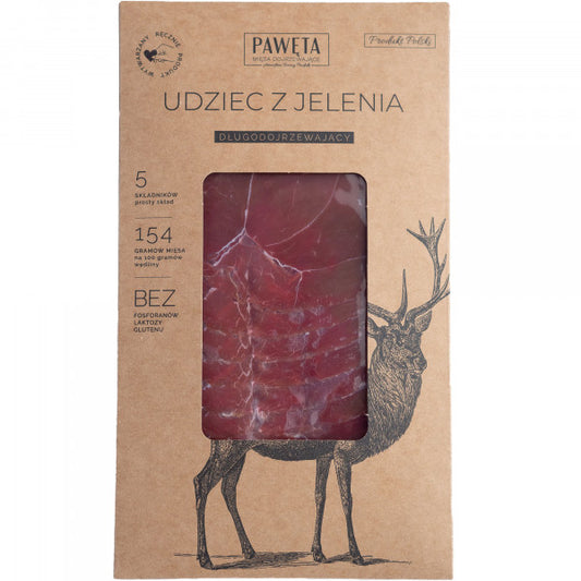 Udziec Pawęta z jelenia dojrzewający plastry