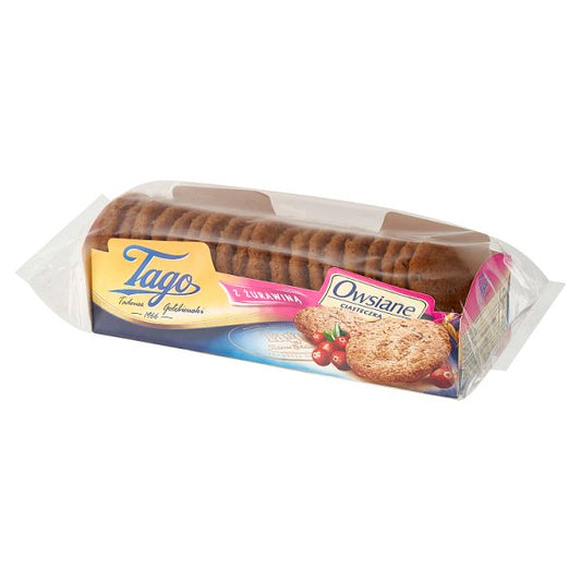 Tago Ciasteczka owsiane z żurawiną 185 g