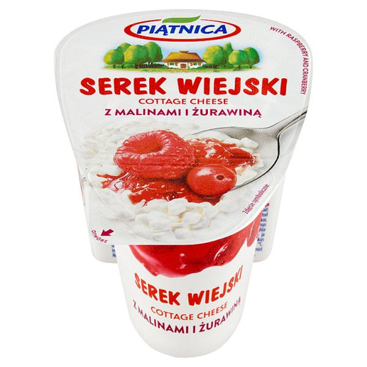 Piątnica Serek wiejski z malinami i żurawiną 150 g